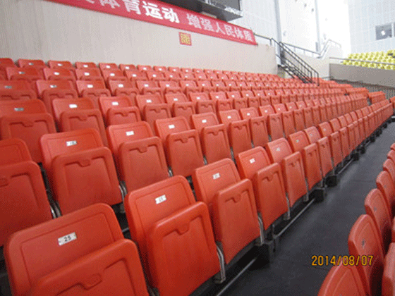 后置式高靠背翻版椅伸缩看台(电动/手动) 后置式高靠背翻版椅伸缩看台(电动/手动)