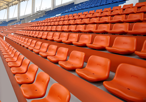 绿蛙中空吹塑平装中靠背看台座椅