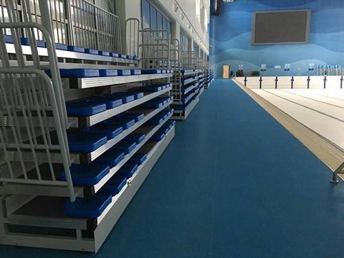 扬中市奥体中心游泳馆体育馆看台座椅安装完毕