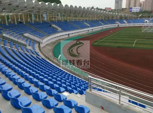 贵定县体育场披上绿蛙看台美丽衣装