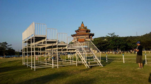 绿蛙看台亮相顺德顺峰山公园中法文化节