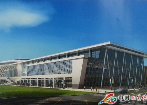 瓮安县全民健身活动中心看台安装完毕