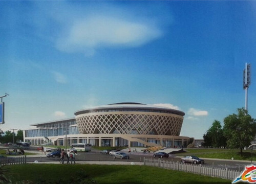 瓮安县全民健身活动中心看台安装完毕