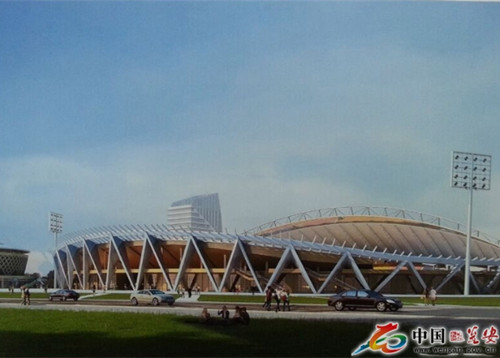 瓮安县全民健身活动中心看台安装完毕