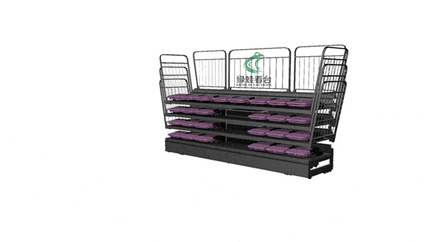 绿蛙后置式带扶手高靠背翻板椅伸缩看台