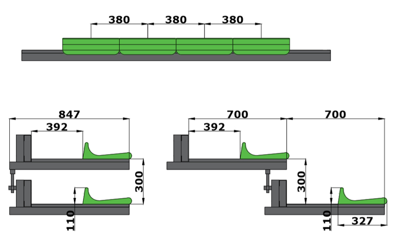 前置式低靠背注塑座椅伸缩看台