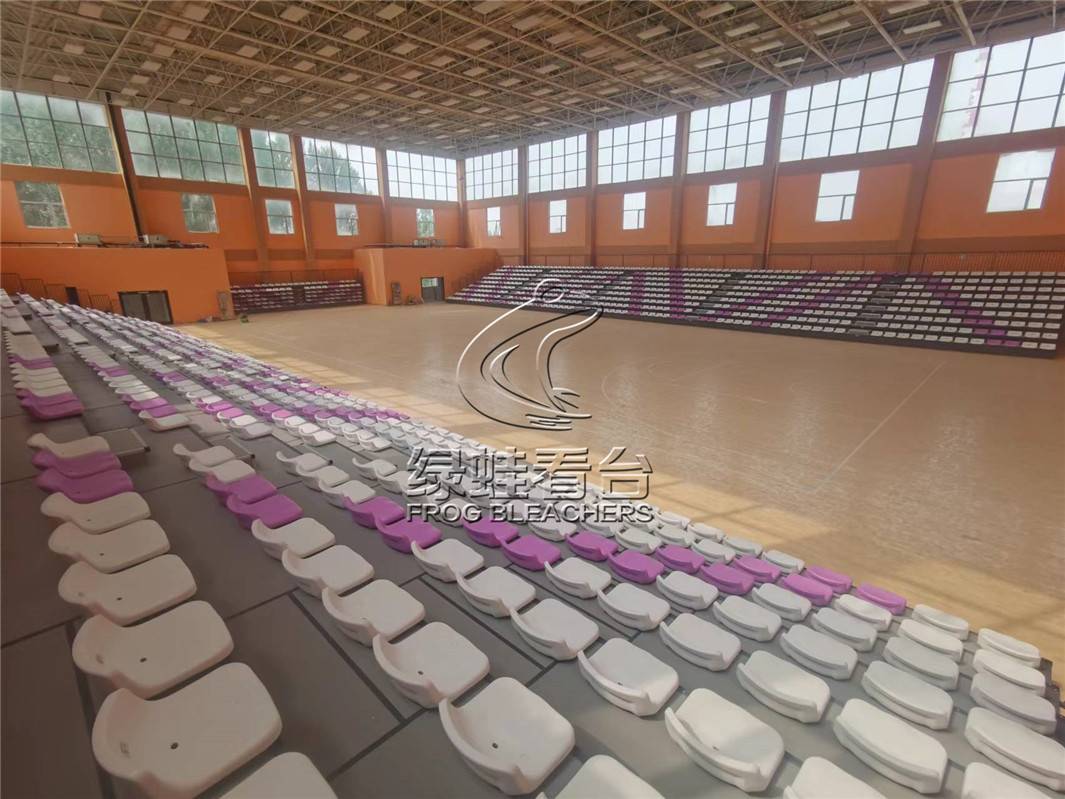 河北美术学院体育馆电动伸缩看台项目案例